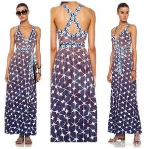 Diane Von Furstenberg Blue and White Maxi Dress